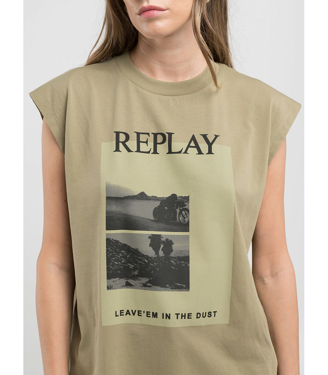 ボーイフィットベーシックジャージーPHOTOプリントTシャツ 詳細画像 ライトミリタリー 4